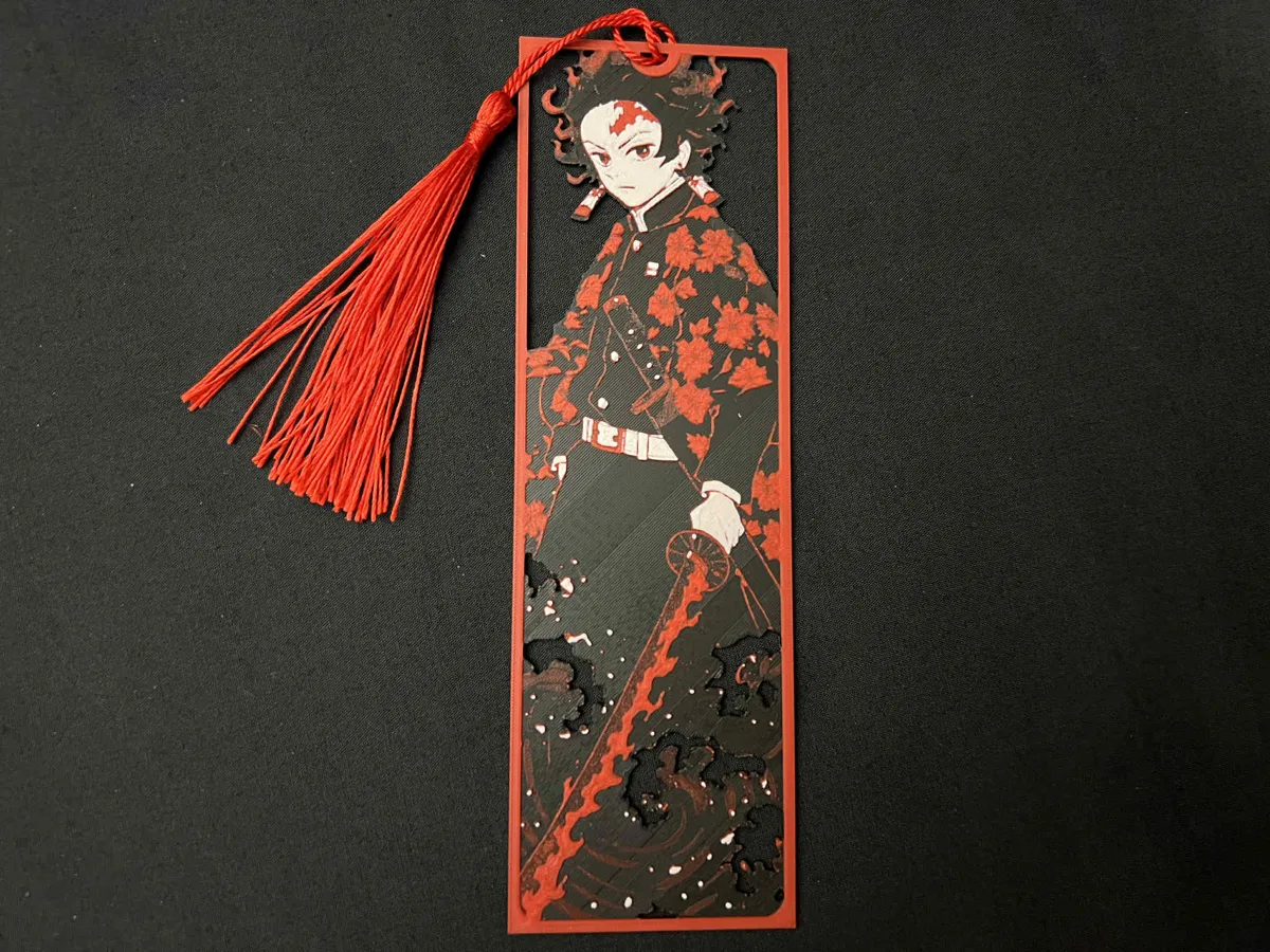 Tanjiro Framed Cutout, Demon Slayer Bookmark, photo 3 of 4 - Tanjiro Framed Cutout, Demon Slayer Bookmark Desk & Office