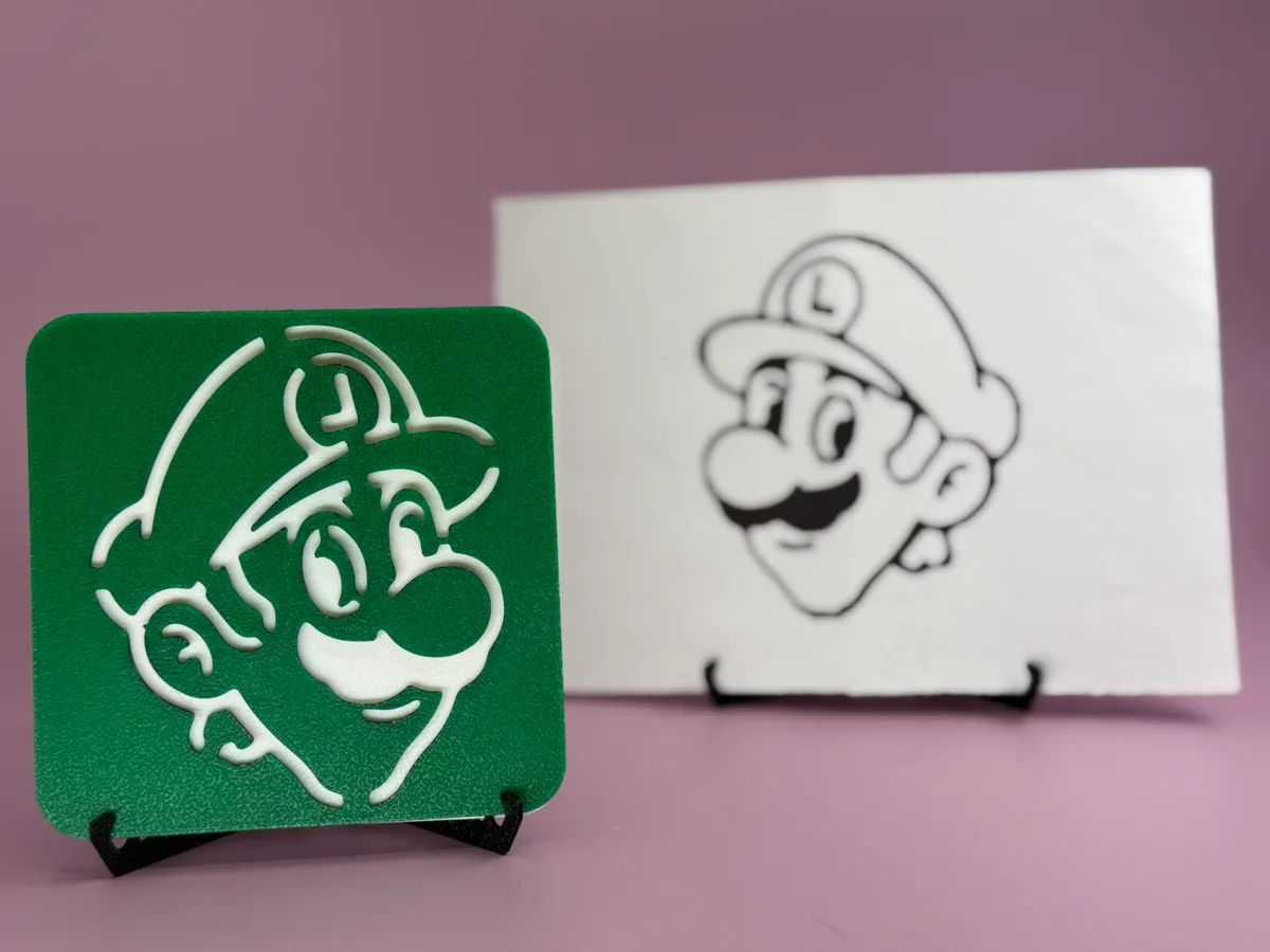 Luigi - drawing stencil for kids