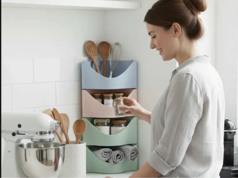 Modular Corner Organizer Bathroom Kitchen Office