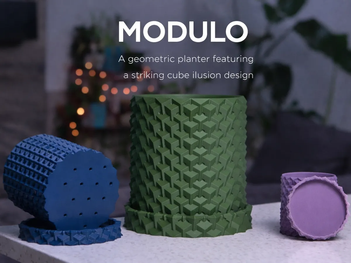 MODULO, Isometric Illusion Planter with Drip Tray
