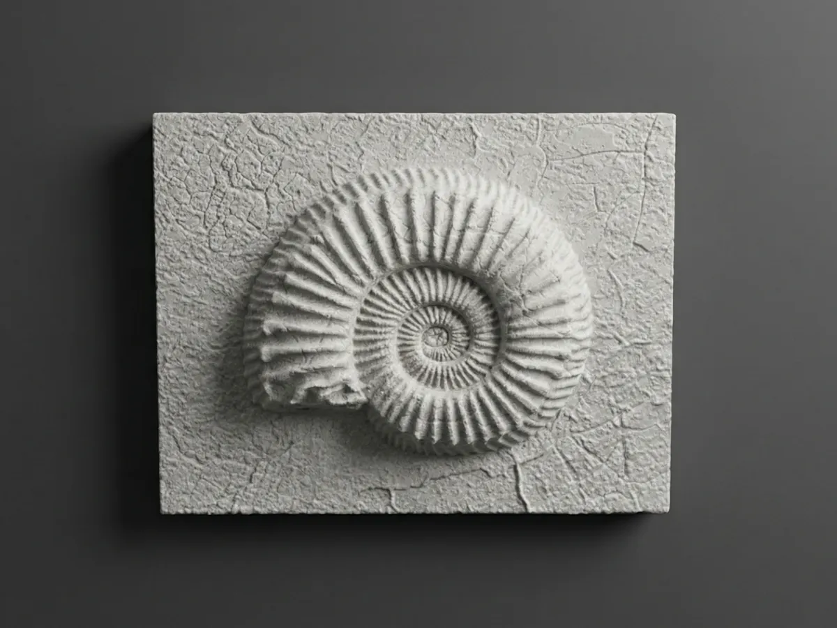Prehistoric Elegance: Ammonite Fossil Wall Relief