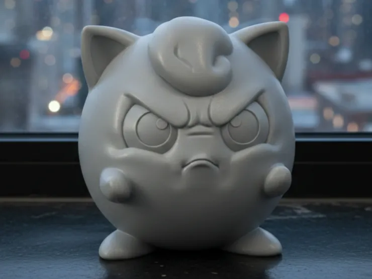 This jigglypuff is upset in the window