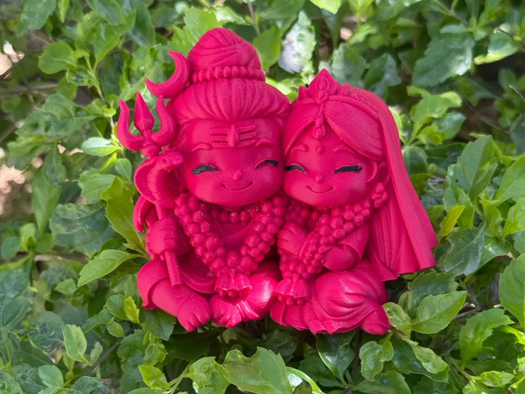 shiv parvati chibi figure (newly married)