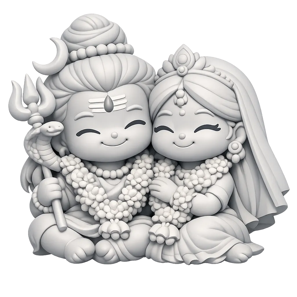 shiv parvati chibi figure (newly married), photo 4 of 4 - shiv parvati chibi figure (newly married) Spiritual & Festive
