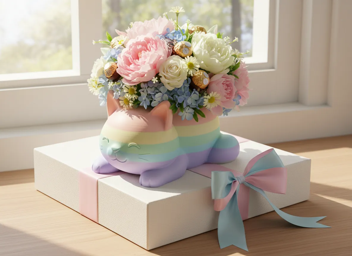 Cute Cat Planter | Kawaii Flower Pot | 3 Sizes, photo 4 of 4 - Cute Cat Planter | Kawaii Flower Pot | 3 Sizes Garden & Outdoor