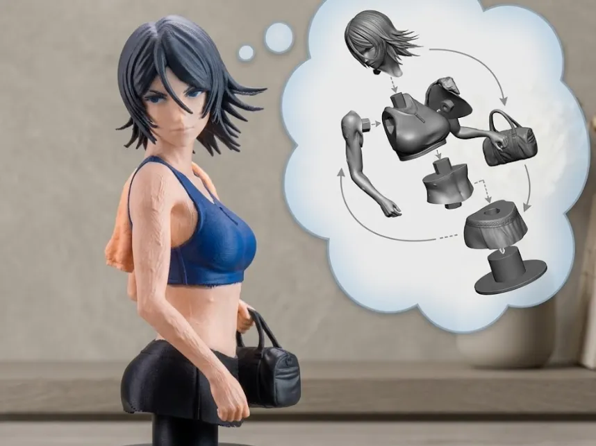 anime girl in gym - only head