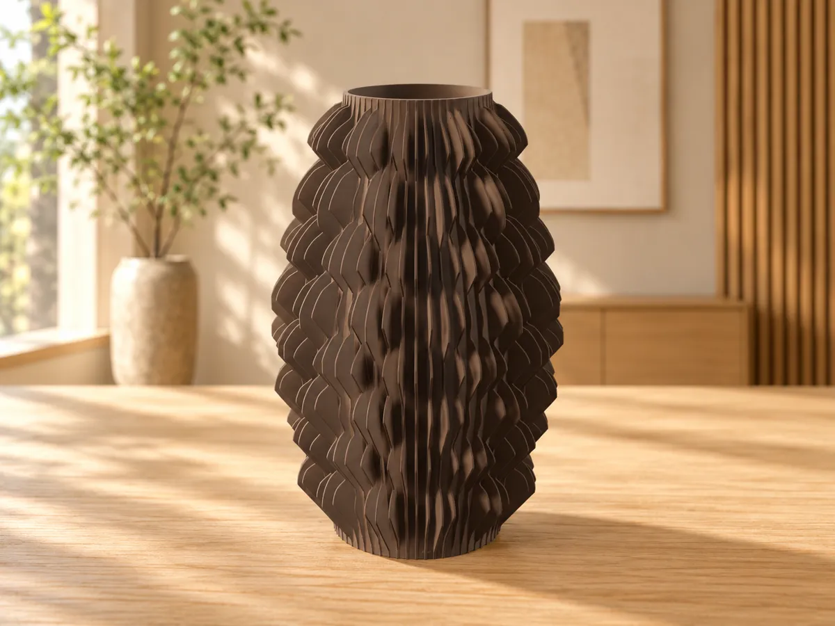 Pinecone Lamella Vase, Woodland Decor