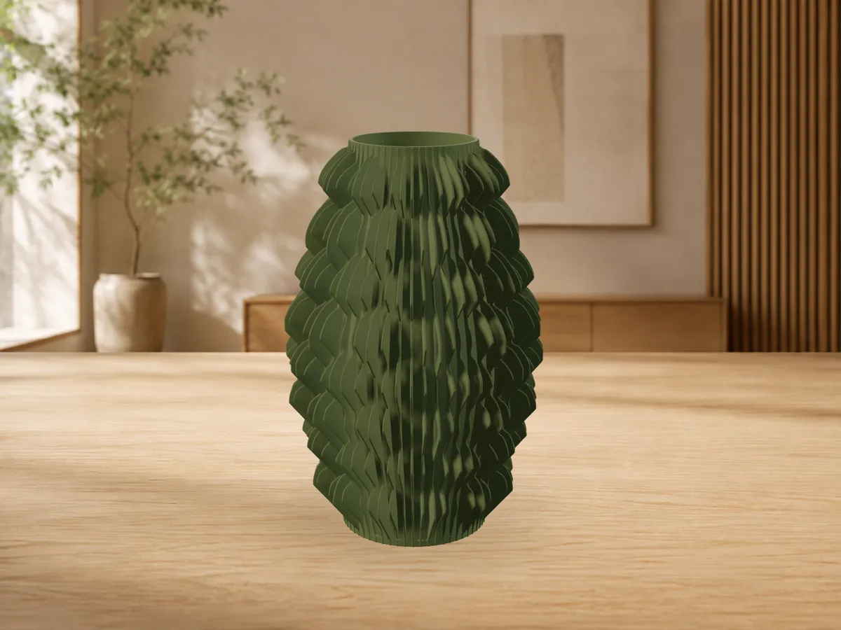 Pinecone Lamella Vase, Woodland Decor, photo 4 of 4 - Pinecone Lamella Vase, Woodland Decor Home Decor Items