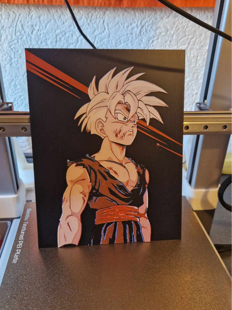 Dragon Ball Z - Gohan SSJ 2 Hueforge - Photo Art & Lithophanes, in stock in India
