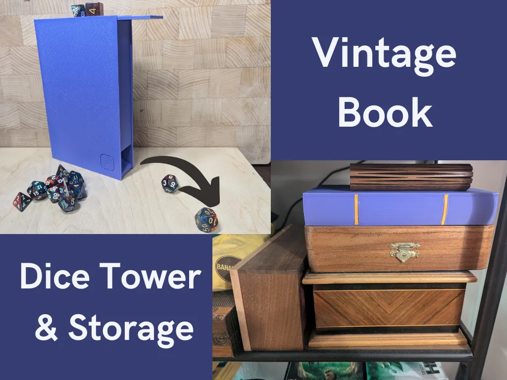 Vintage Book- Hidden Dice Tower & Storage - Castle & Tower Dice Towers, in stock