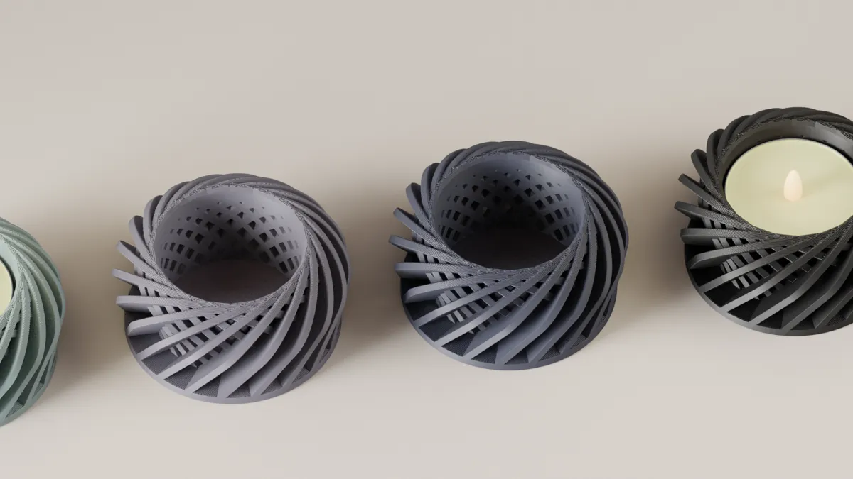 Led Tealight Holder. Spiral Basket Mini Led Lamp, photo 4 of 4 - Led Tealight Holder. Spiral Basket Mini Led Lamp Home Decor Items