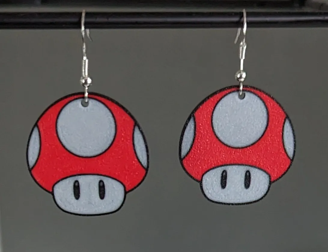 Super Mario Mushroom Earrings