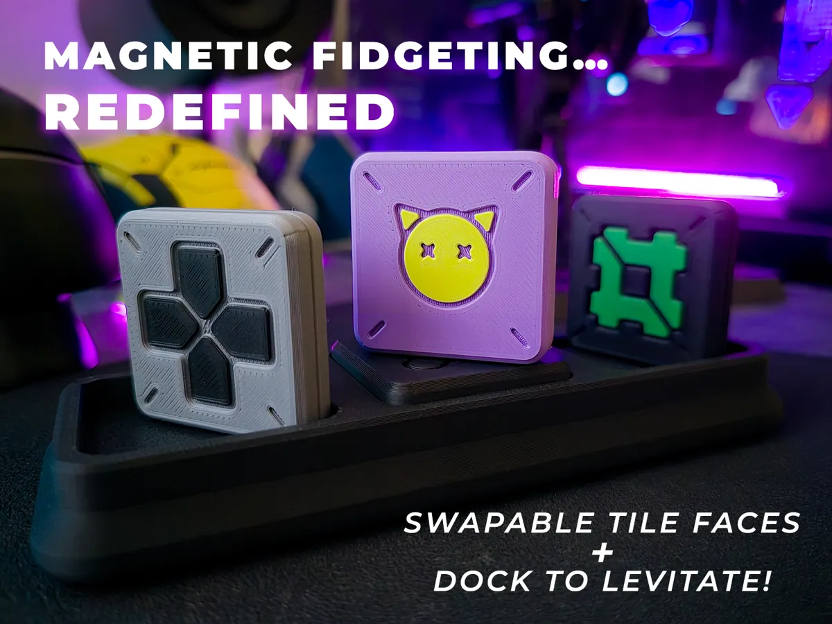 Magnetic Fidget Tiles, Snap & Slide Set