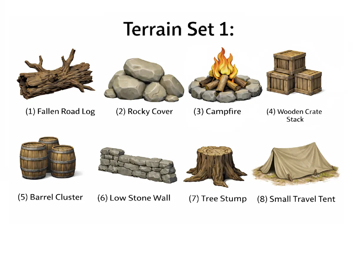 Campsite, Roadblock, Rock Terrain: DnD PF Mini, photo 3 of 4 - Campsite, Roadblock, Rock Terrain: DnD PF Mini Board Games & Tabletop