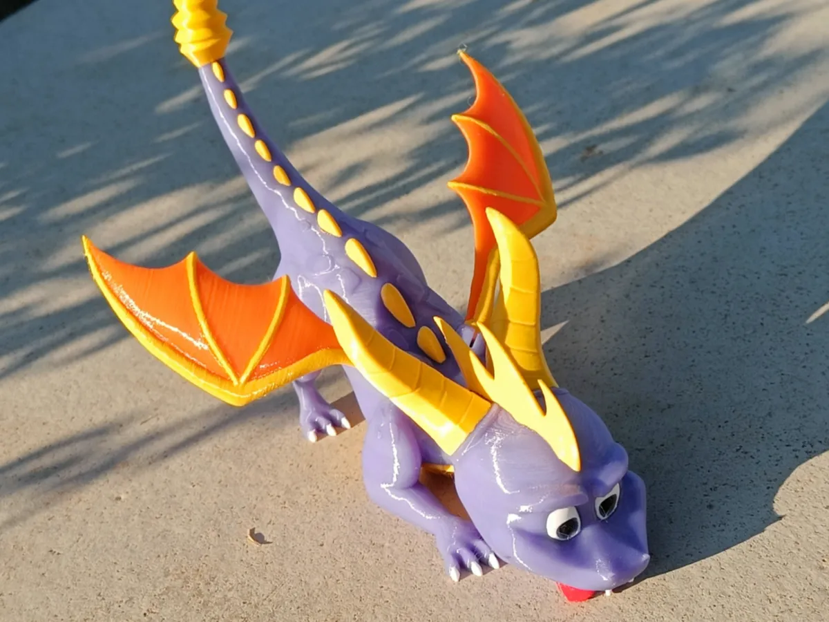 Multicolor Spyro Dragon with articulated wings