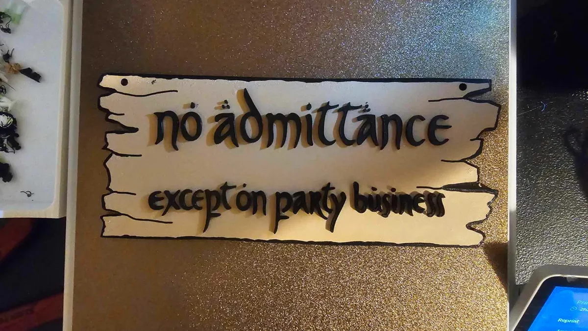No Admittance Except On Party Business Wall Art, photo 3 of 4 - No Admittance Except On Party Business Wall Art Home Decor Items