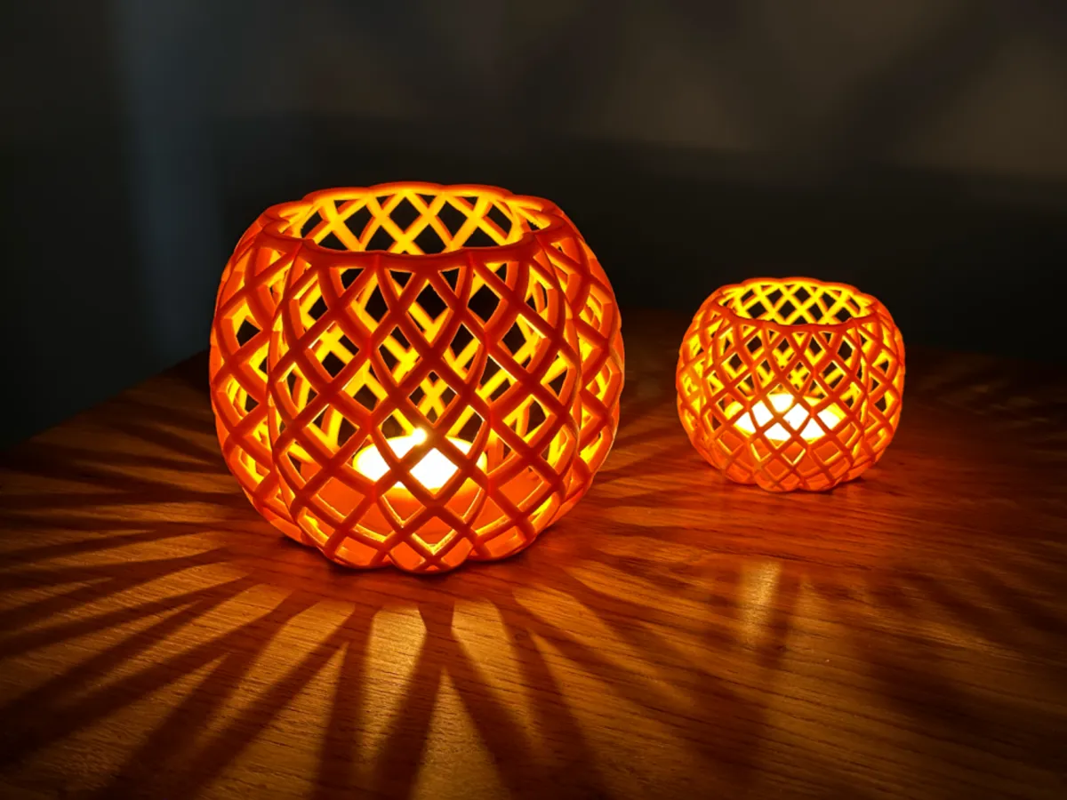Pumpkin Shaped Spiral Tea Light Holder - Festivities, in stock in India
