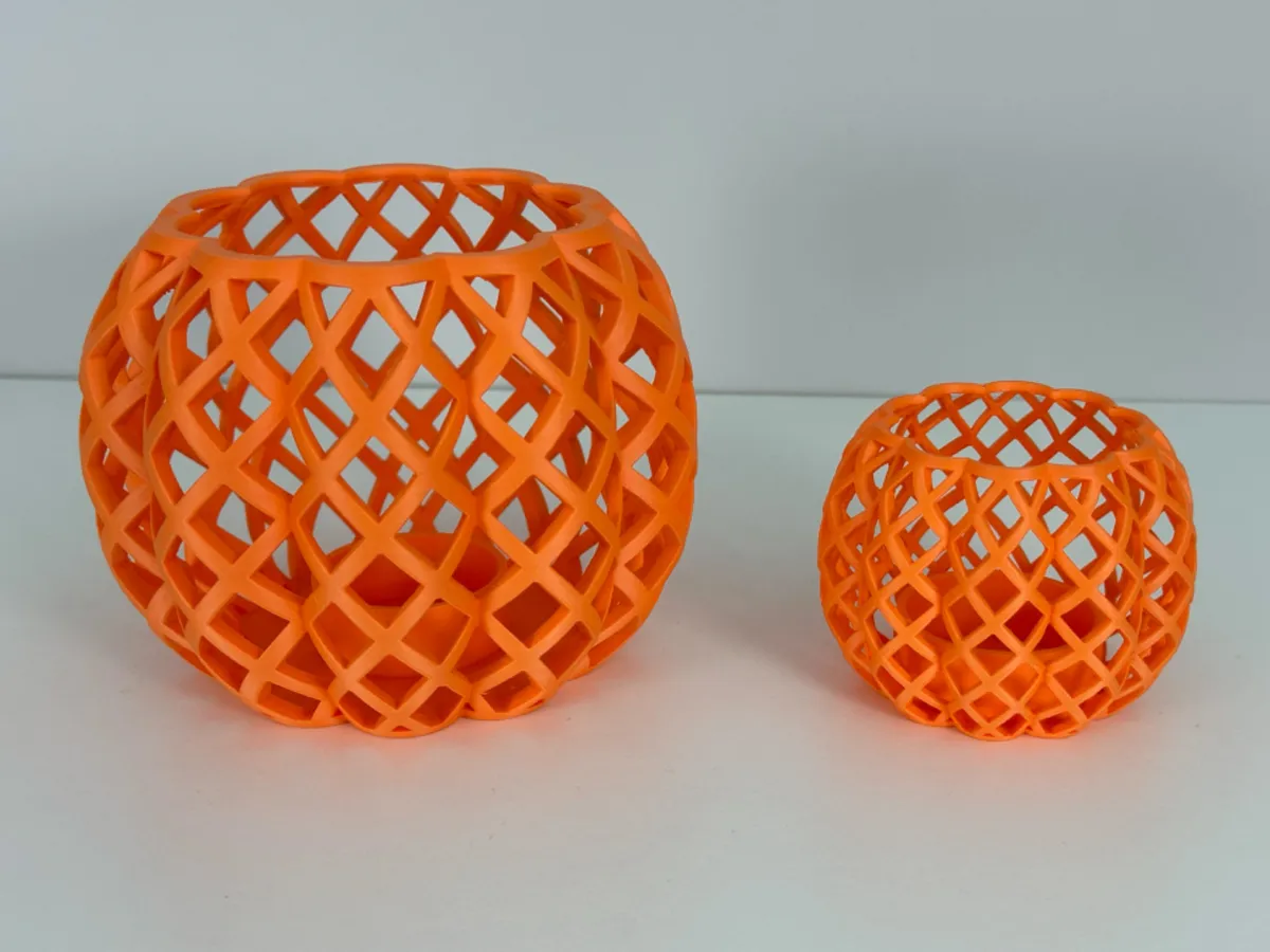 Pumpkin Shaped Spiral Tea Light Holder, photo 2 of 4 - Pumpkin Shaped Spiral Tea Light Holder Household