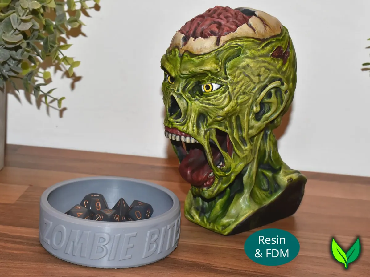 Zombie Head Dice Tower, Resin