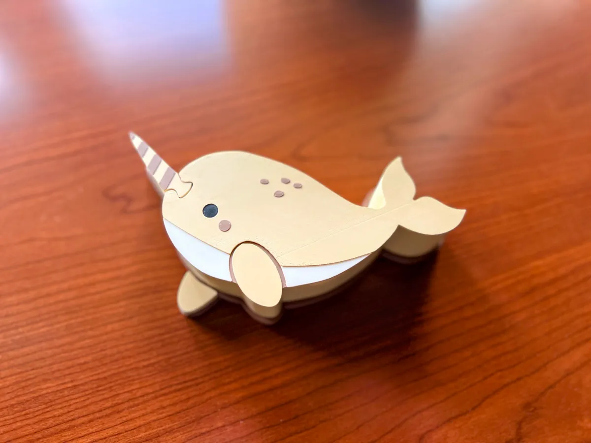 Magic Narwhal Puzzle Box for Jewlery & Trinkets, photo 2 of 4 - Magic Narwhal Puzzle Box for Jewlery & Trinkets Household
