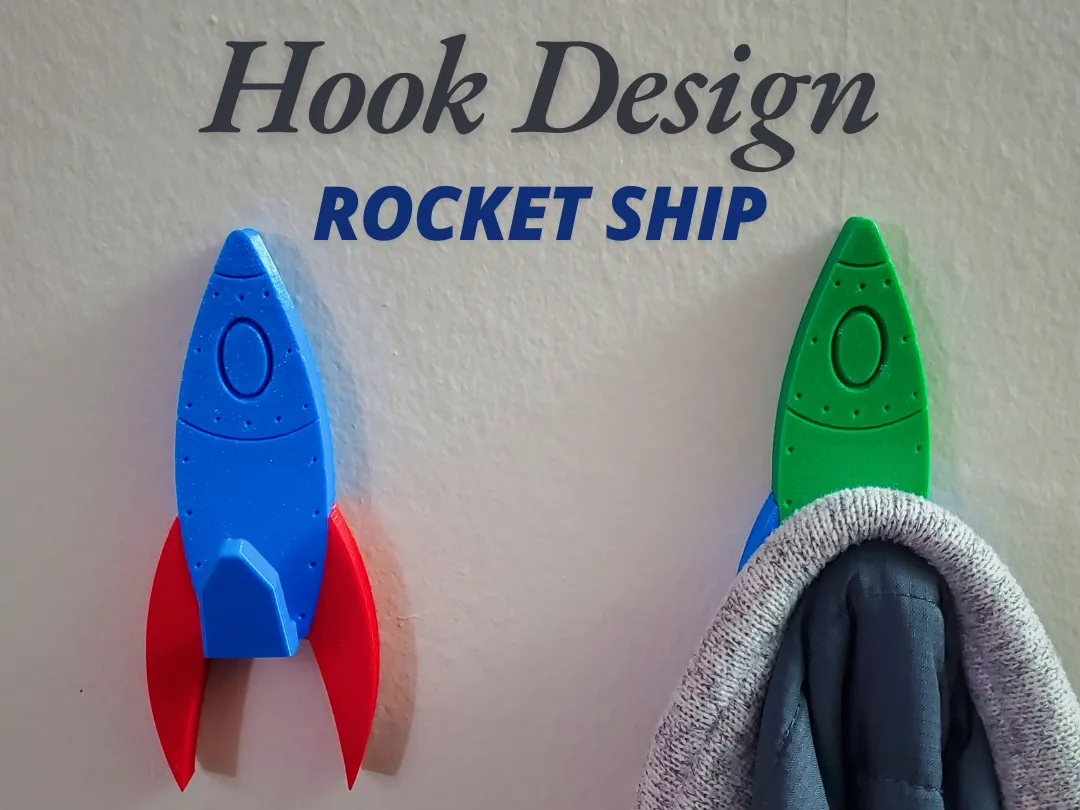Rocket Ship Coat Hook Design -Universal Hook Mount