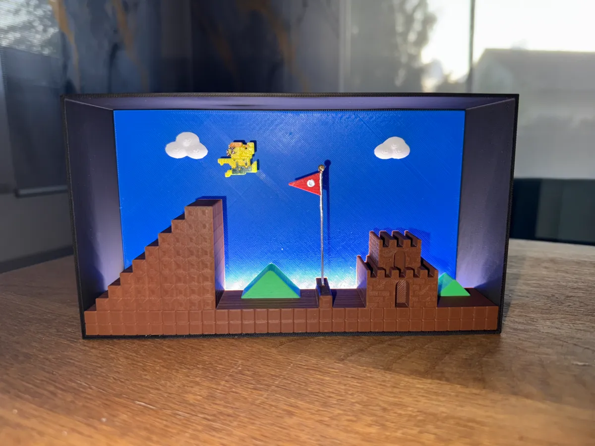 Pixel Jump, Mario's Level-Ende Diorama