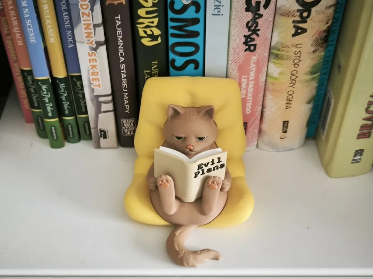 Reading Cat, photo 4 of 4 - Reading Cat Figurines & Collectibles