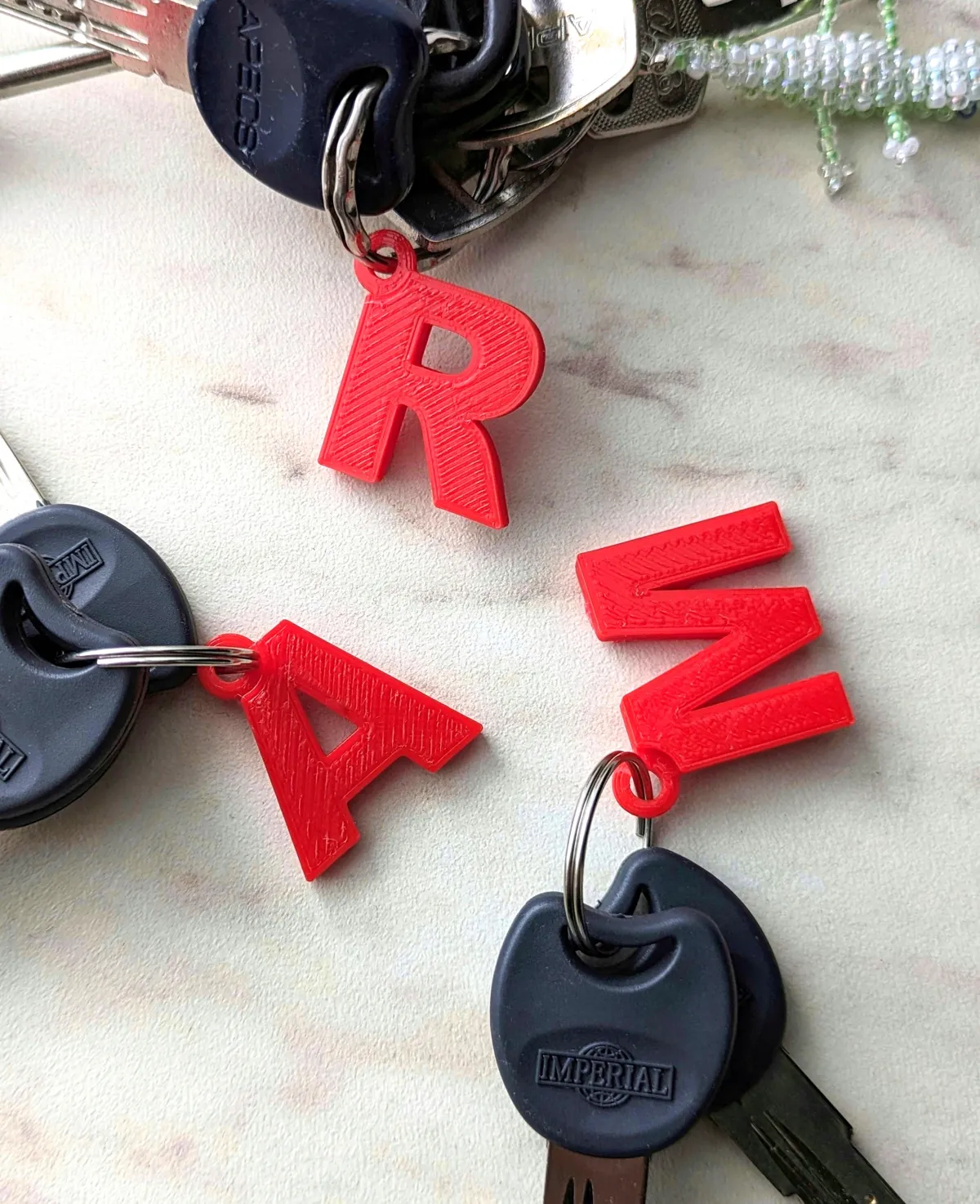 English Letters Keychain Key Tag