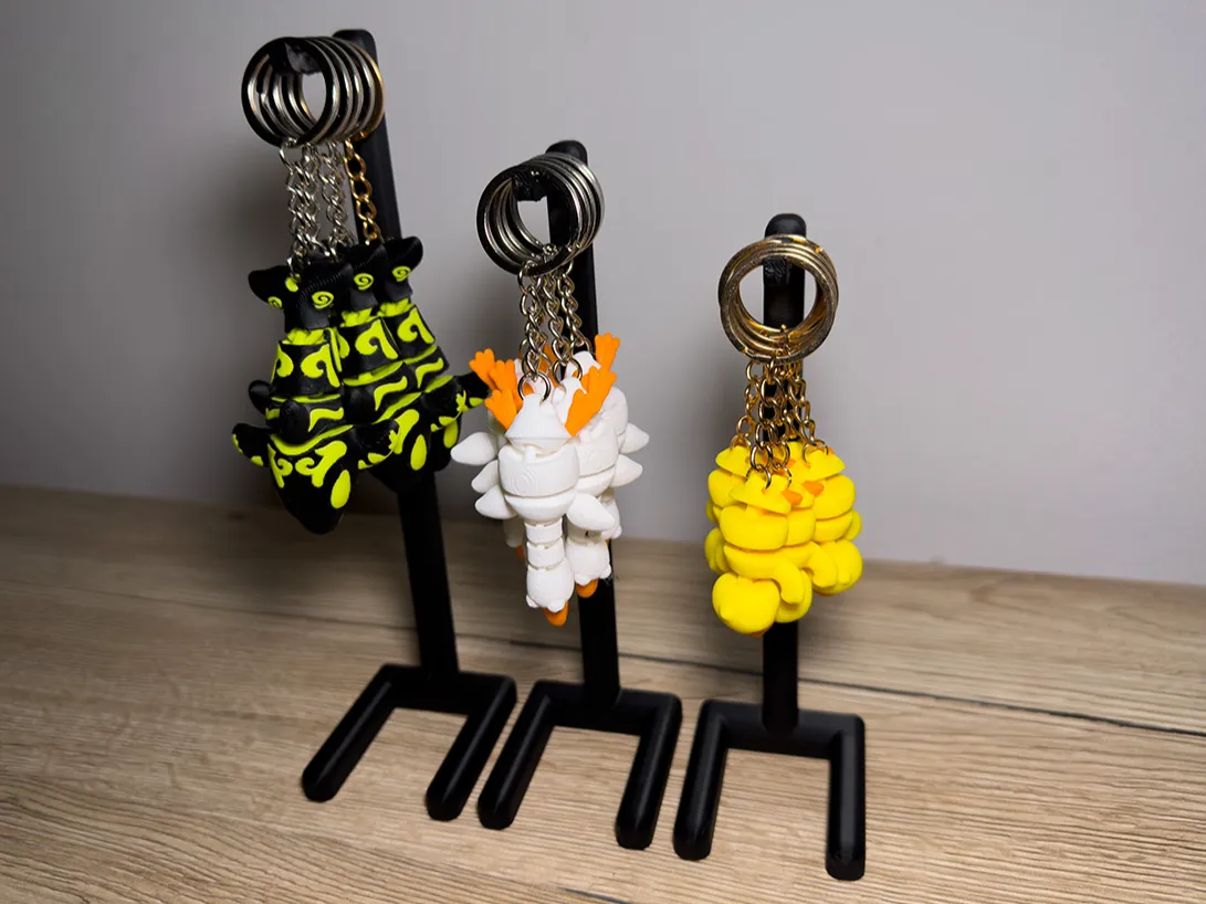 6-Keychain Display Stand with Varying Heights