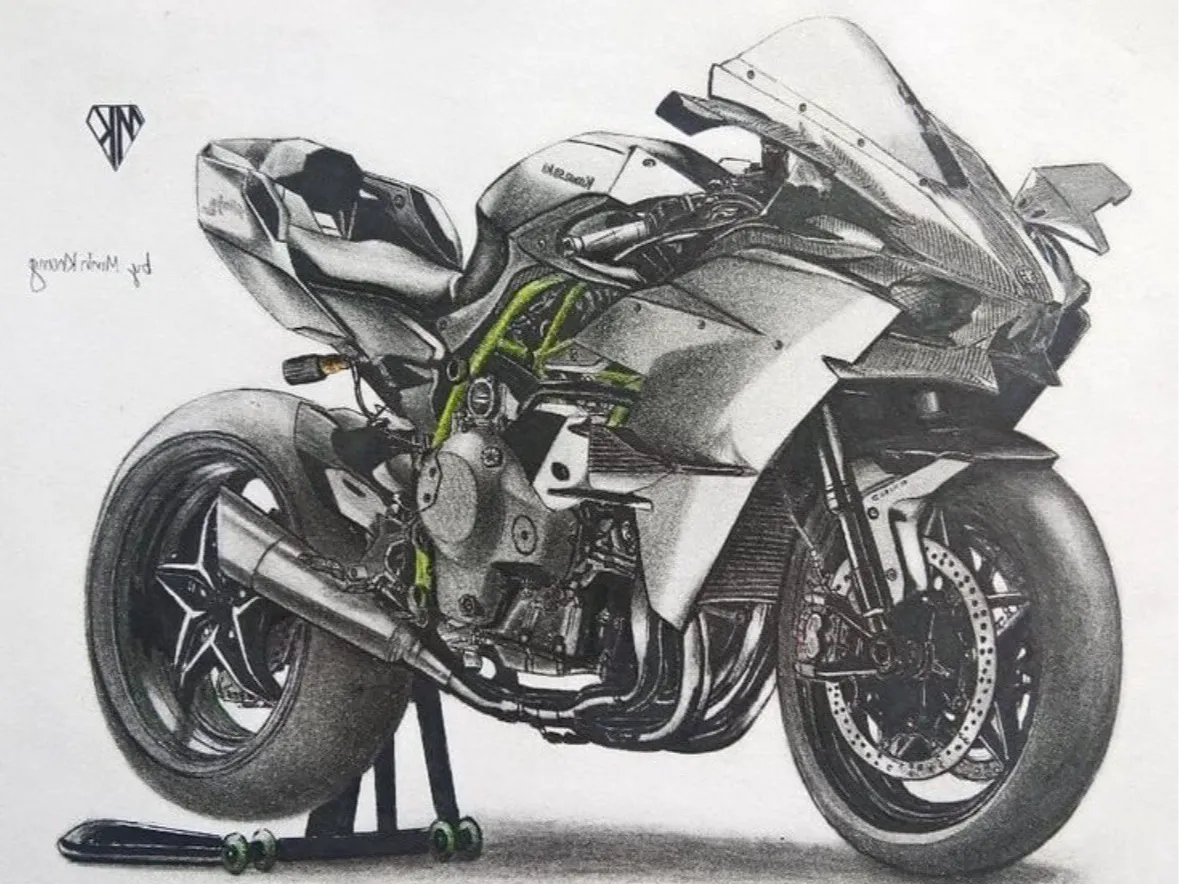 Kawasaki H2R Layered Wall Art