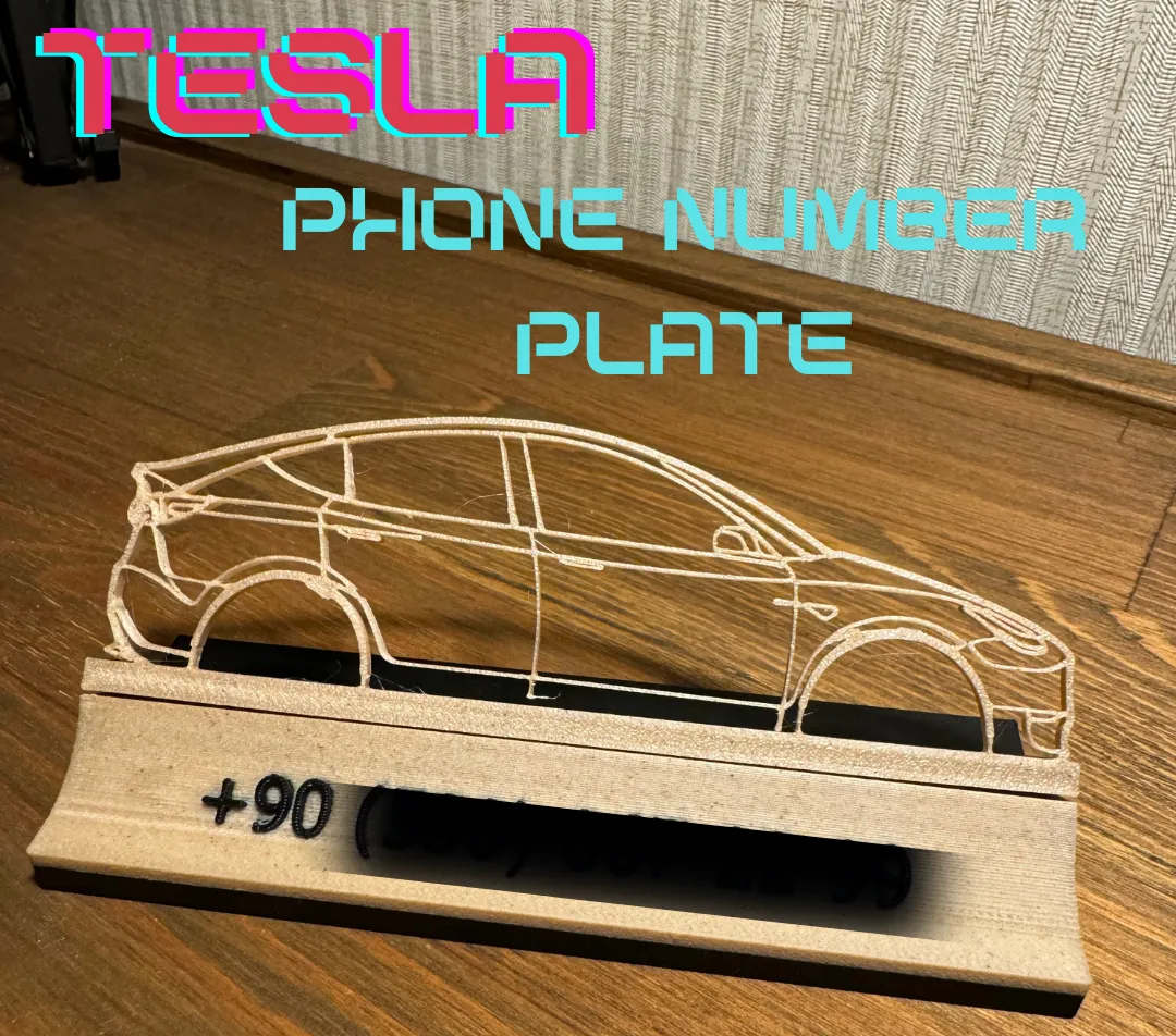Phone Number Plate For Tesla Model Y