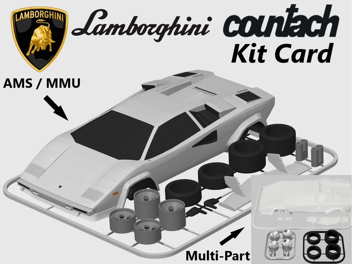 Lamborghini Countach Kit Card - Car, Tank & Vehicle Kit Cards, in stock in India