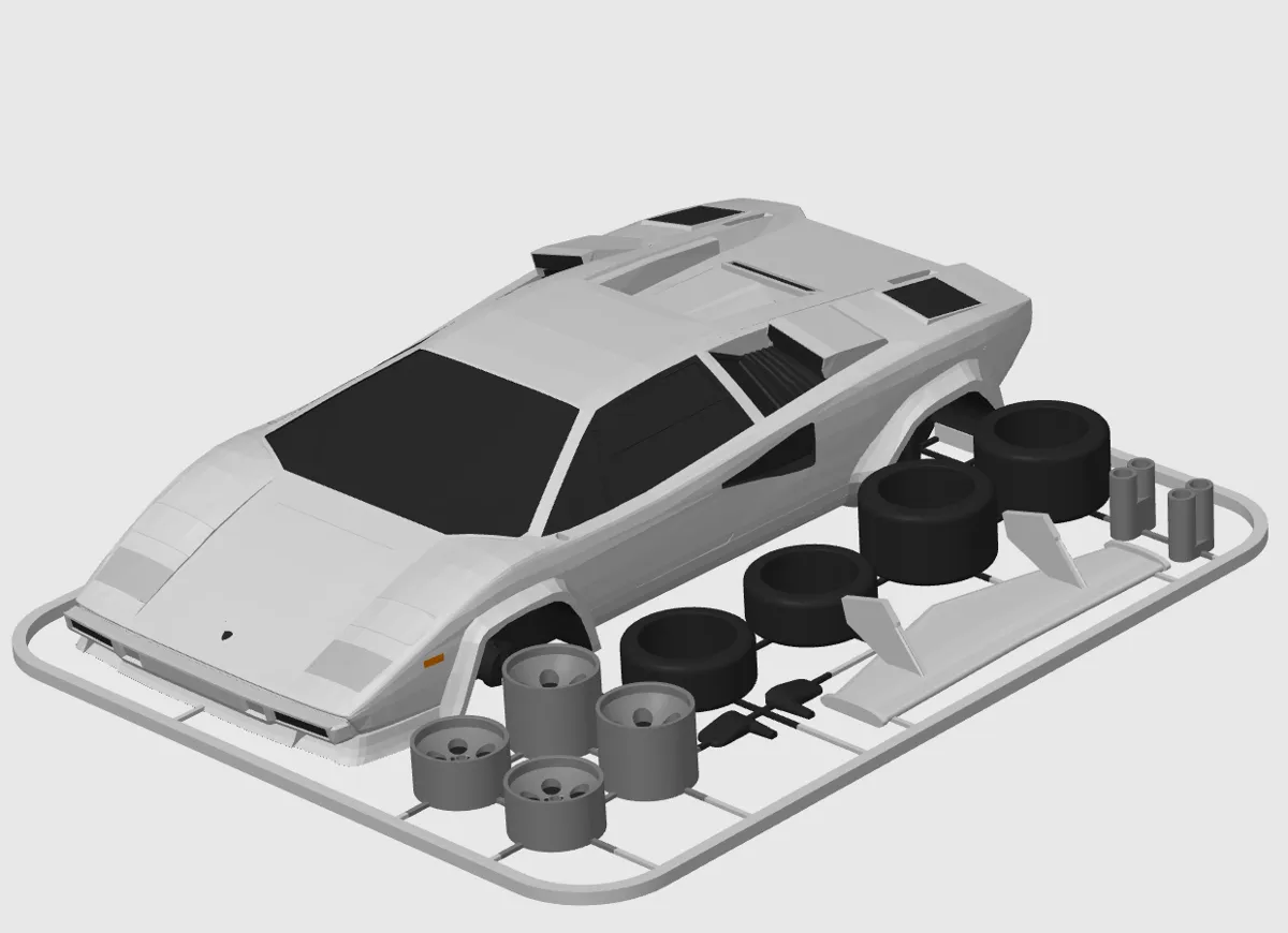 Lamborghini Countach Kit Card, photo 2 of 4 - Lamborghini Countach Kit Card Models, RC & Drones