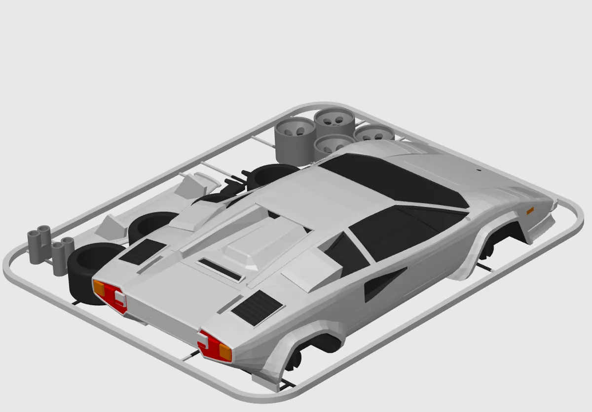 Lamborghini Countach Kit Card, photo 3 of 4 - Lamborghini Countach Kit Card Models, RC & Drones