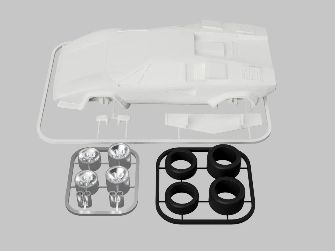 Lamborghini Countach Kit Card, photo 4 of 4 - Lamborghini Countach Kit Card Models, RC & Drones
