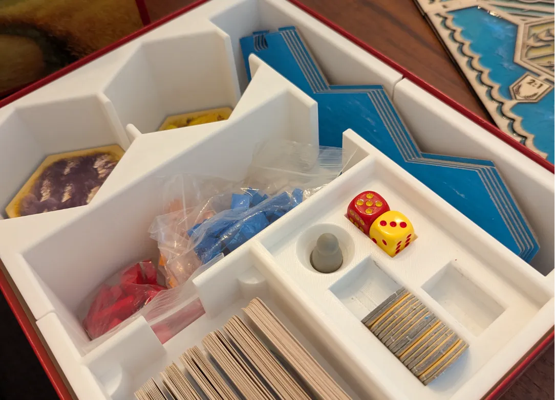 Custom Insert for Catan, expanded for wooden tiles - Catan Organisers, in stock