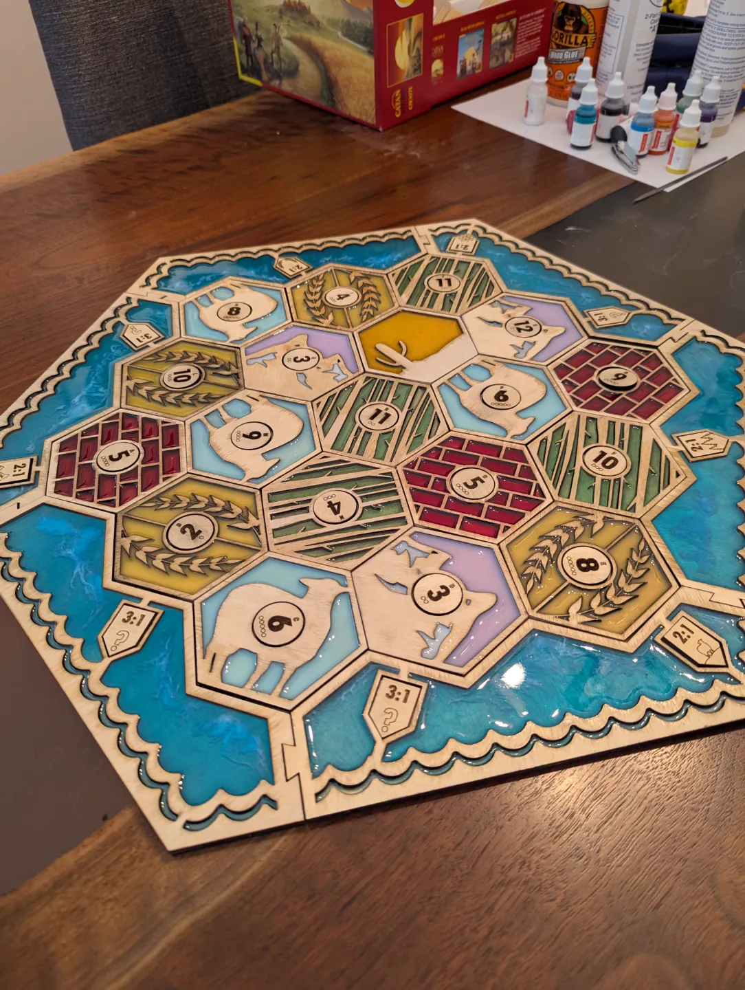 Custom Insert for Catan, expanded for wooden tiles, photo 2 of 4 - Custom Insert for Catan, expanded for wooden tiles Board Games & Tabletop