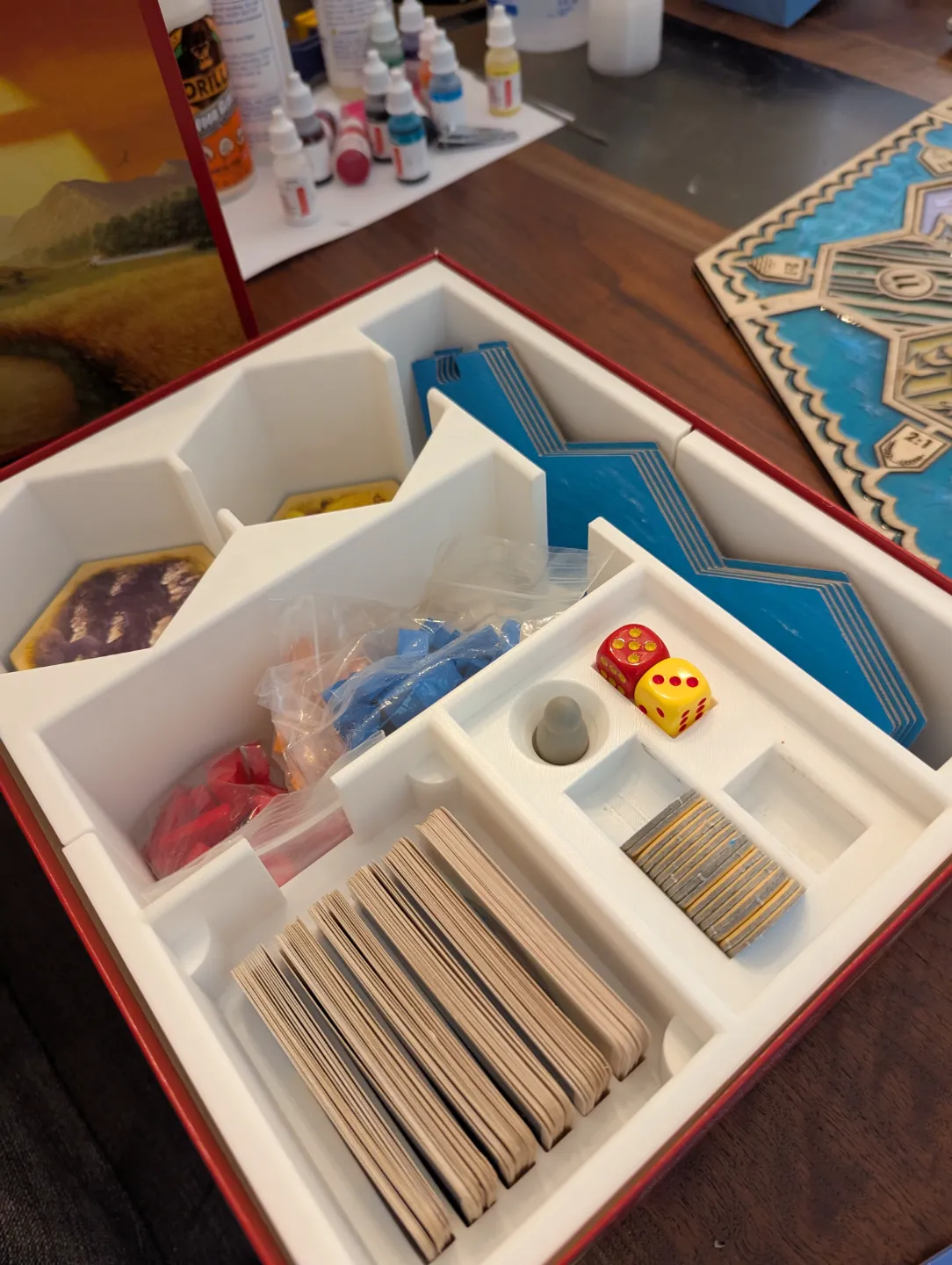Custom Insert for Catan, expanded for wooden tiles, photo 3 of 4 - Custom Insert for Catan, expanded for wooden tiles Board Games & Tabletop