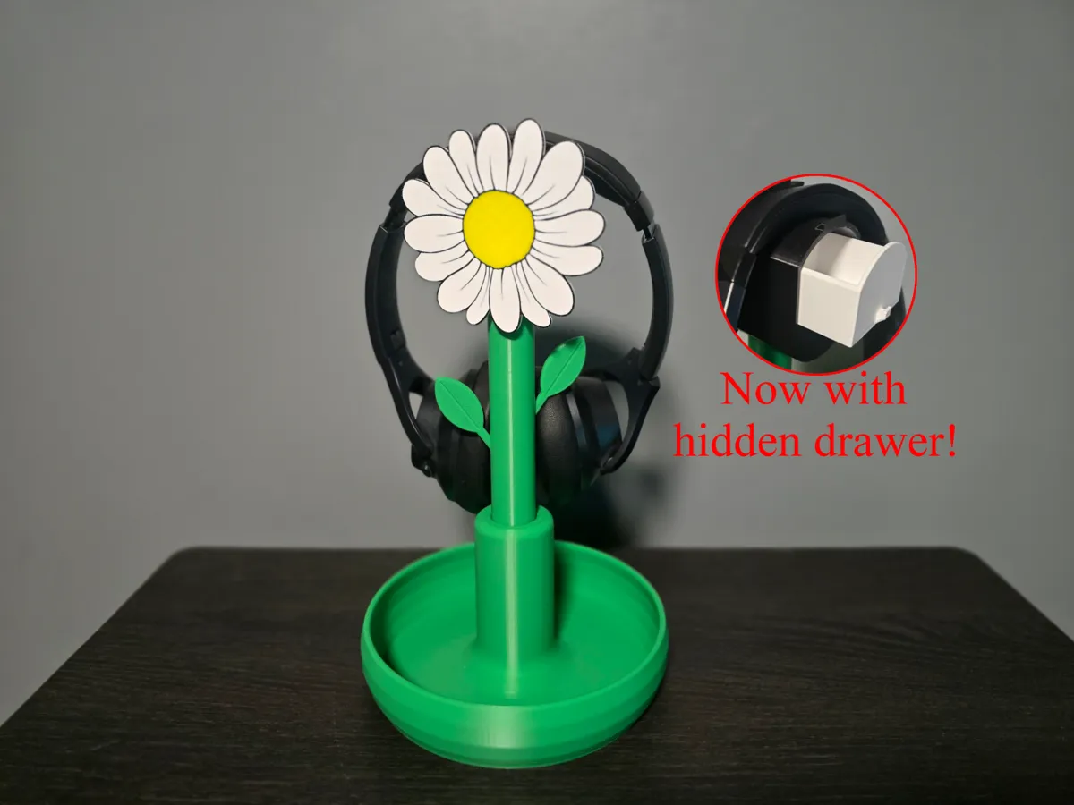 Daisy, Flower Headphone stand with tray, photo 2 of 3 - Daisy, Flower Headphone stand with tray Hobby & DIY