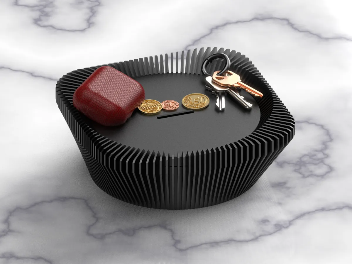 Ribbed Key / Coins Hallway Tray v2 (tall) - Coins, Medals & Tokens, in stock in India