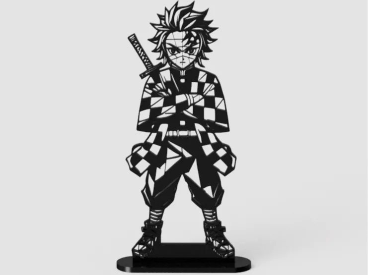 Geometric Tanjiro Kamado from Demon Slayer low pol