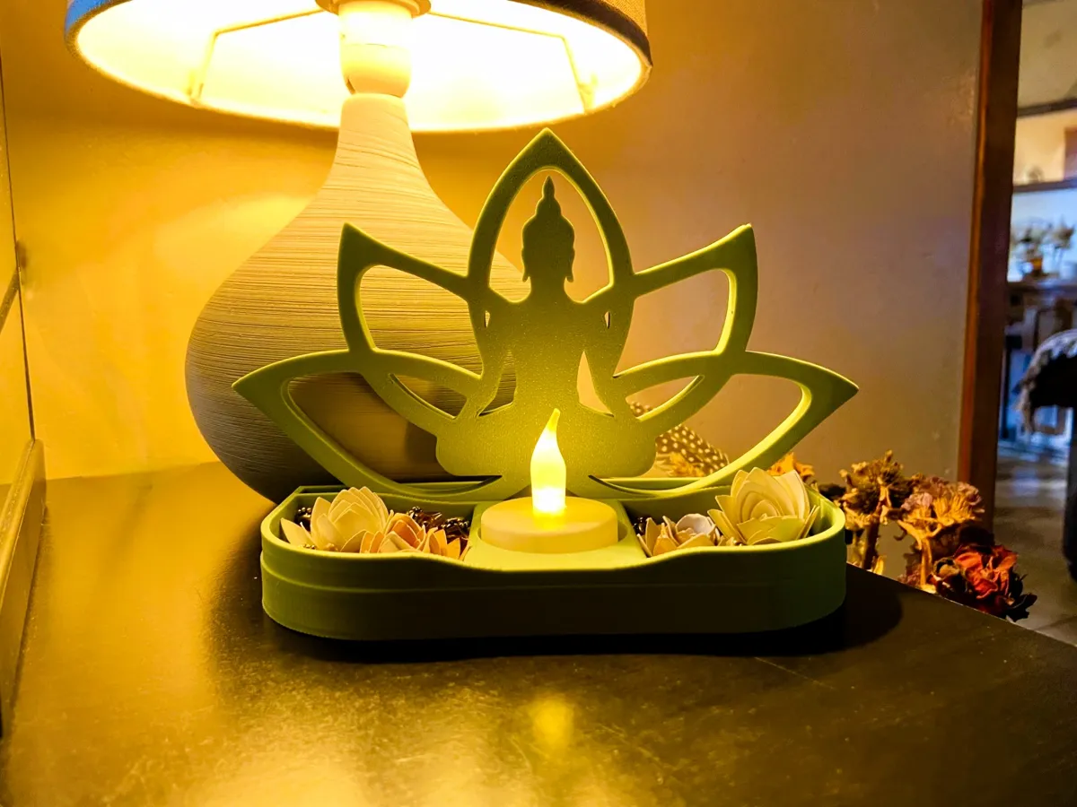 Porte bougie Bouddha Lotus