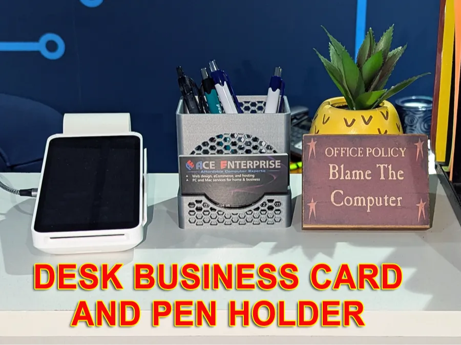 Desk Business Card And Pen Holder