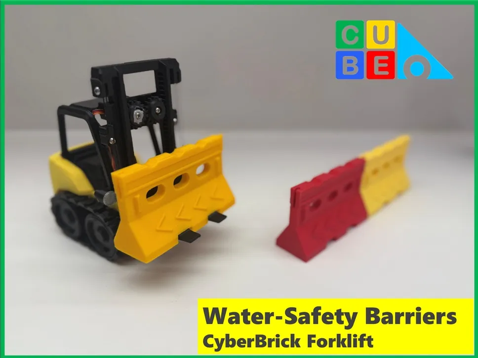 CyberBrick Scenes Forklift- Road Safety Barriers
