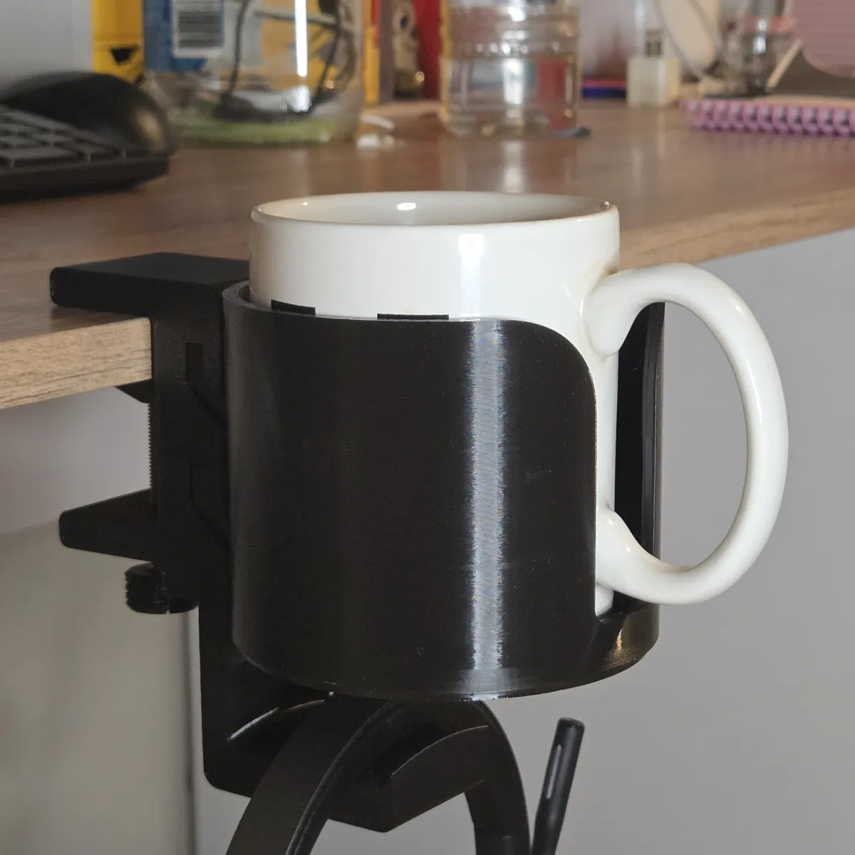 Desk Clamp Mug & Headphone Combo Holder (M6 Bolt), photo 4 of 4 - Desk Clamp Mug & Headphone Combo Holder (M6 Bolt) Mobile & Device Accessories