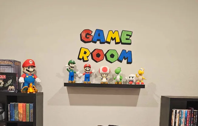 Super Mario Letters and Game Room Sign