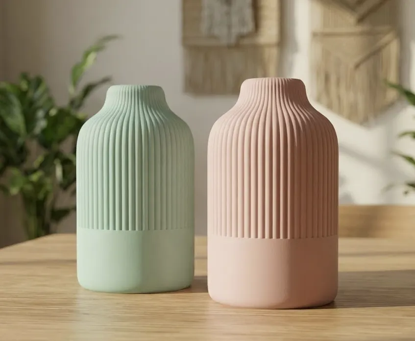 Ribbed Vase Duo - Fully Scalable Minimalist Decor, photo 4 of 4 - Ribbed Vase Duo - Fully Scalable Minimalist Decor Home Decor Items