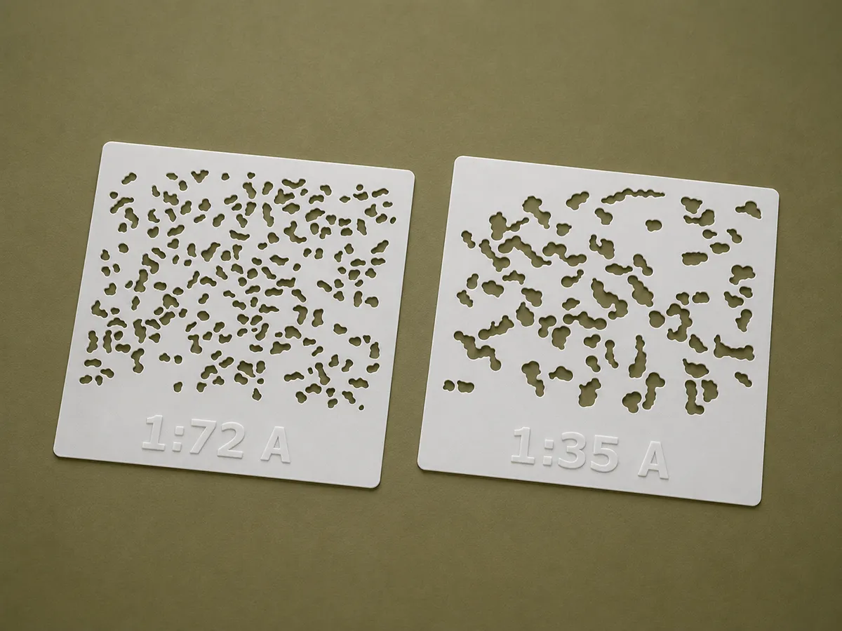 WW2 German Disc Camouflage set - 20 Stencils, photo 2 of 2 - WW2 German Disc Camouflage set - 20 Stencils Hobby & DIY