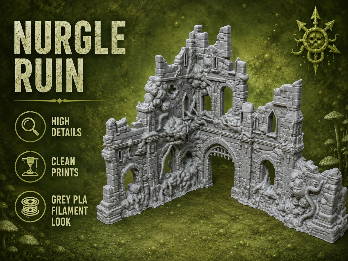 Modular Nurgle Corrupted Ruin - Tabletop Terrain - Buildings & Ruins, in stock