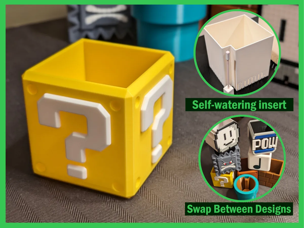 Super Mario Item Block Box/Self-Water Planter